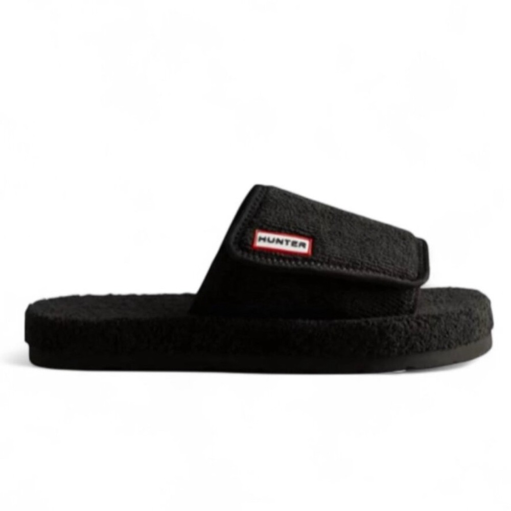 Hunter Terry Toweling Platform Slides Logo Adjustable